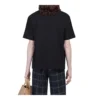 Balenciaga Retro-Strick-T-Shirt für Herren mit «BB Paris»-Aufdruck, kurzärmelig, schwarz 594579TGV601000