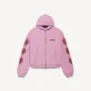 Balenciaga Sacra Cœur Damen-Hoodie mit Reissverschluss in mittlerer Passform in Old Pink