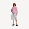 Balenciaga Sacra Cœur Damen-Hoodie mit Reissverschluss in mittlerer Passform in Old Pink