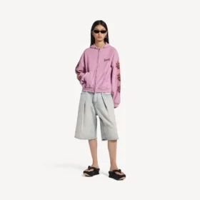 Balenciaga Sacra Cœur Damen-Hoodie mit Reissverschluss in mittlerer Passform in Old Pink