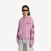 Balenciaga Sacra Cœur Damen-Hoodie mit Reissverschluss in mittlerer Passform in Old Pink