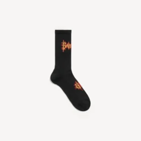 Balenciaga Sacra Cœur Herrensocken in Schwarz/Gelb