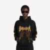 Balenciaga Sacra Cœur Hoodie für Damen in schwarzer Farbe mit mittlerer Passform
