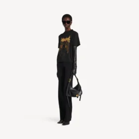 Balenciaga Sacra Cœur T-Shirt für Damen in schwarzer Farbe mit mittlerer Passform Balenciaga Sacra Cœur T-Shirt für Damen in schwarzer Farbe mit mittlerer Passform