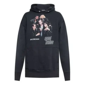 Balenciaga Speedhunters Boysband Print-Kapuzenpullover mit langen Ärmeln für Herren, marineblau 541873TCV371055