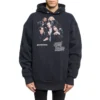 Balenciaga Speedhunters Boysband Print-Kapuzenpullover mit langen Ärmeln für Herren, marineblau 541873TCV371055