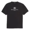 Balenciaga SS21 B-Alphabet-Logo-Muster, Kurzarm, Schwarz, für Herren 570803TFV761000