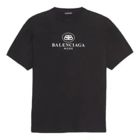 Balenciaga SS21 B-Alphabet-Logo-Muster, Kurzarm, Schwarz, für Herren 570803TFV761000