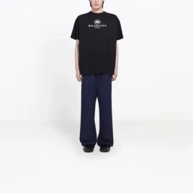 Balenciaga SS21 B-Alphabet-Logo-Muster, Kurzarm, Schwarz, für Herren 570803TFV761000