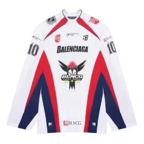 Balenciaga SS21 Hockey Sports Mesh Langarm-T-Shirt für Herren, weiss, 657105TKV248090 Balenciaga SS21 Hockey Sports Mesh Langarm-T-Shirt für Herren, weiss, 657105TKV248090