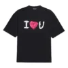 Balenciaga SS21 Love Kurzarm-T-Shirt für Herren, schwarz, 612966TJVL51070