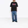 Balenciaga SS21 Love Kurzarm-T-Shirt für Herren, schwarz, 612966TJVL51070