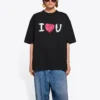Balenciaga SS21 Love Kurzarm-T-Shirt für Herren, schwarz, 612966TJVL51070