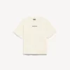 Balenciaga-T-Shirt für Damen mit «Back Artwork»-Motiv, mittlere Passform, in Creme