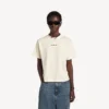 Balenciaga-T-Shirt für Damen mit «Back Artwork»-Motiv, mittlere Passform, in Creme