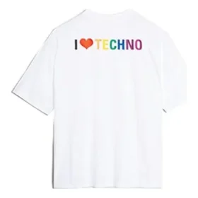 Balenciaga Tech Kurzarm-T-Shirt für Herren, weiss 556133TDV209000