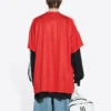 Balenciaga x adidas Fussball-T-Shirt Oversized «Rot» 723663TNV136400