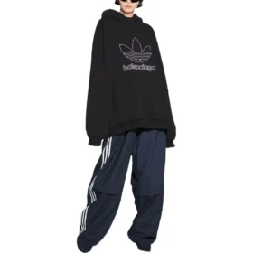 Balenciaga x adidas Logo Oversized-Hoodie «Black White» 712396TNVA91070