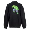 Balenciaga x Marvel Hulk-Print Boxy Rundhals-Baumwoll-Sweatshirt «Schwarz» 671125TLV581000