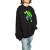 Balenciaga x Marvel Hulk-Print Boxy Rundhals-Baumwoll-Sweatshirt «Schwarz» 671125TLV581000