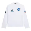 Balenciaga x NASA Crossover Space Printing Langarm-T-Shirt für Herren mit Rundhalsausschnitt, weiss 662496TKVD79040
