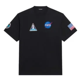 Balenciaga x NASA Crossover Space Retro Kurzarm-T-Shirt «Black» 651795TKVD71070