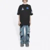 Balenciaga x NASA Crossover Space Retro Kurzarm-T-Shirt «Black» 651795TKVD71070