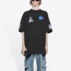 Balenciaga x NASA Crossover Space Retro Kurzarm-T-Shirt «Black» 651795TKVD71070