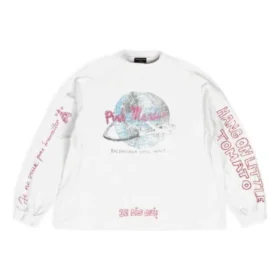 Balenciaga x Pink Martini Langarm-T-Shirt Oversized «Ecru» 699191TMVN99800