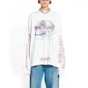 Balenciaga x Pink Martini Langarm-T-Shirt Oversized «Ecru» 699191TMVN99800