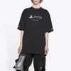 Balenciaga x PlayStation Crossover PS5 – Alphabet-Geometrie-Muster-Print, kurzärmelig, Unisex, schwarz 651795TKVF31070