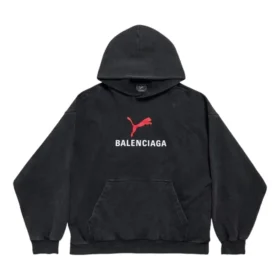 Balenciaga x Puma Hoodie, mittlere Passform «Black Faded» 767877TTVA41041