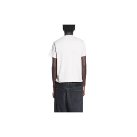 Balenciaga x RuPaul gemeinsam signiertes FW21-Shirt mit Buchstabenprint und rundem Kragen, Herren, weiss 670943TLV579057