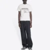 Balenciaga x RuPaul gemeinsam signiertes FW21-Shirt mit Buchstabenprint und rundem Kragen, Herren, weiss 670943TLV579057