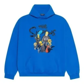Balenciaga x THE SIMPSONS Baumwoll-Hoodie, weite Passform «Blue» 674986TLVG84210