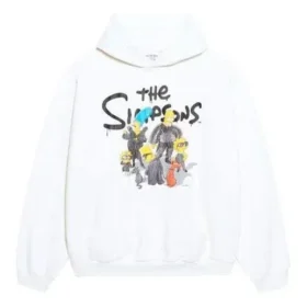 Balenciaga x THE SIMPSONS Baumwoll-Hoodie, weite Passform «White» 675003TLVG89016