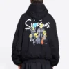 Balenciaga x The Simpsons Gepolsterter Bomber-Hoodie «Black» 657115TLVG71000