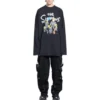 Balenciaga x THE SIMPSONS Langarm-T-Shirt, Large Fit «Black» 681046TLVG70100