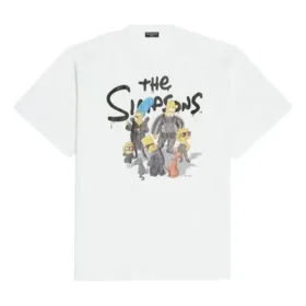 Balenciaga x THE SIMPSONS Oversize-Baumwoll-T-Shirt «White» 676589TLVG70901