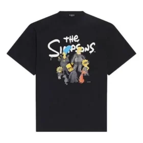 Balenciaga x THE SIMPSONS Oversize-T-Shirt aus Baumwolle «Black» 676589TLVG71000