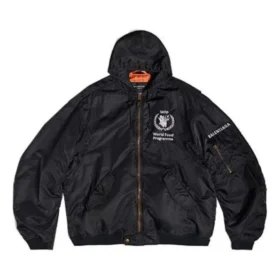 Balenciaga x WFP Leichte Bomberjacke mit Kapuze «Black» 752178TLO251000