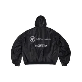 Balenciaga x WFP Leichte Bomberjacke mit Kapuze «Black» 752178TLO251000
