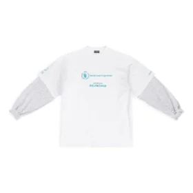 Balenciaga x WFP T-Shirt mit doppelten Ärmeln «White» 698089TMVL29086