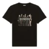 Band-Porträt-Aufdruck, Logo, Retro, locker sitzend, kurzärmelig, Unisex, schwarz 612966TIVA11000