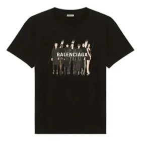 Band-Porträt-Aufdruck, Logo, Retro, locker sitzend, kurzärmelig, Unisex, schwarz 612966TIVA11000