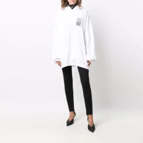 Barcode-Baumwoll-Hoodie «Weiss» 651799TKVE69040
