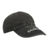 Baseballkappe aus gewaschenem Denim mit Logo «Schwarz/Weiss» 617160-4A2B4-1077