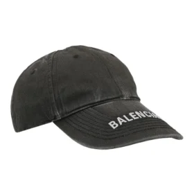 Baseballkappe aus gewaschenem Denim mit Logo «Schwarz/Weiss» 617160-4A2B4-1077