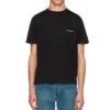 Basic-T-Shirt mit kleinem Logo, Rundhalsausschnitt und kurzen Ärmeln, Unisex, Schwarz 556151TYK281000