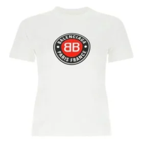 Baumwoll-T-Shirt mit Aufdruck, kurzärmelig, weiss 612964TJVD69000